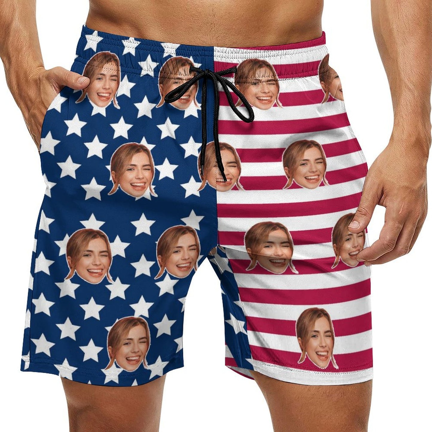 Custom Faces Flag Men's Shorts Shorts-WEPRINTME-3