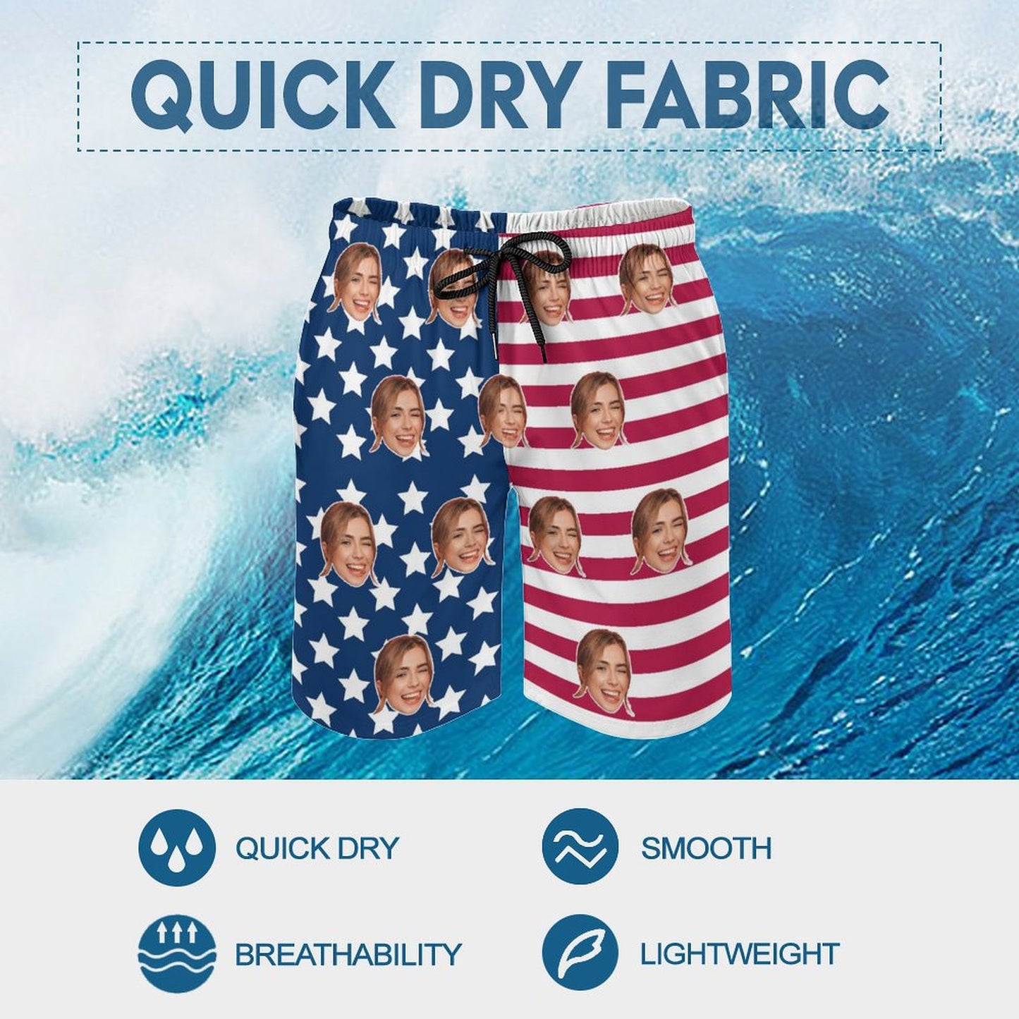 Custom Faces Flag Men's Shorts Shorts-WEPRINTME-7