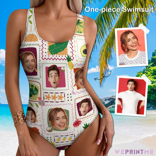 Custom Faces Funny Summer Women's One-Piece Swimsuit-WEPRINTME-1