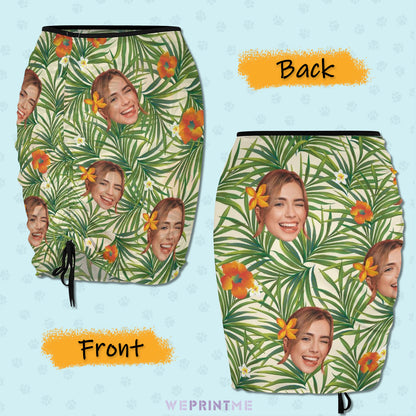 Custom Faces Hawaiian Beach Skirt Blouse Skirt-WEPRINTME-3