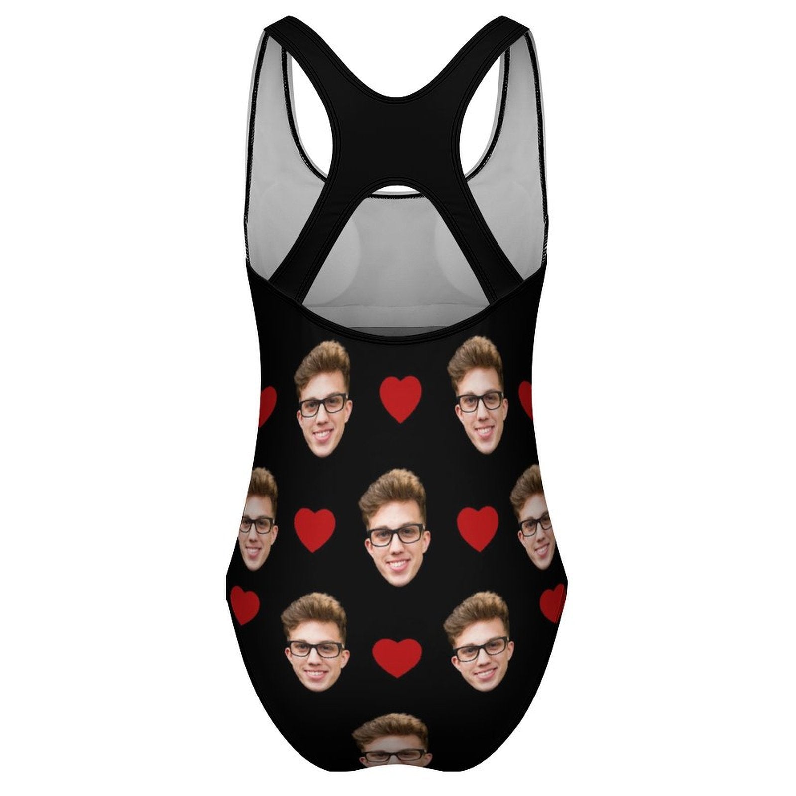 Custom Faces Heart Women's One-Piece Swimsuit-WEPRINTME-5