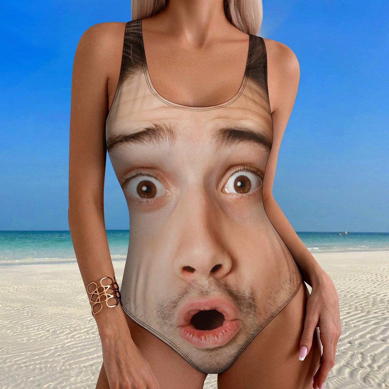 Custom Faces Huge Face Women's One-Piece Swimsuit-WEPRINTME-2