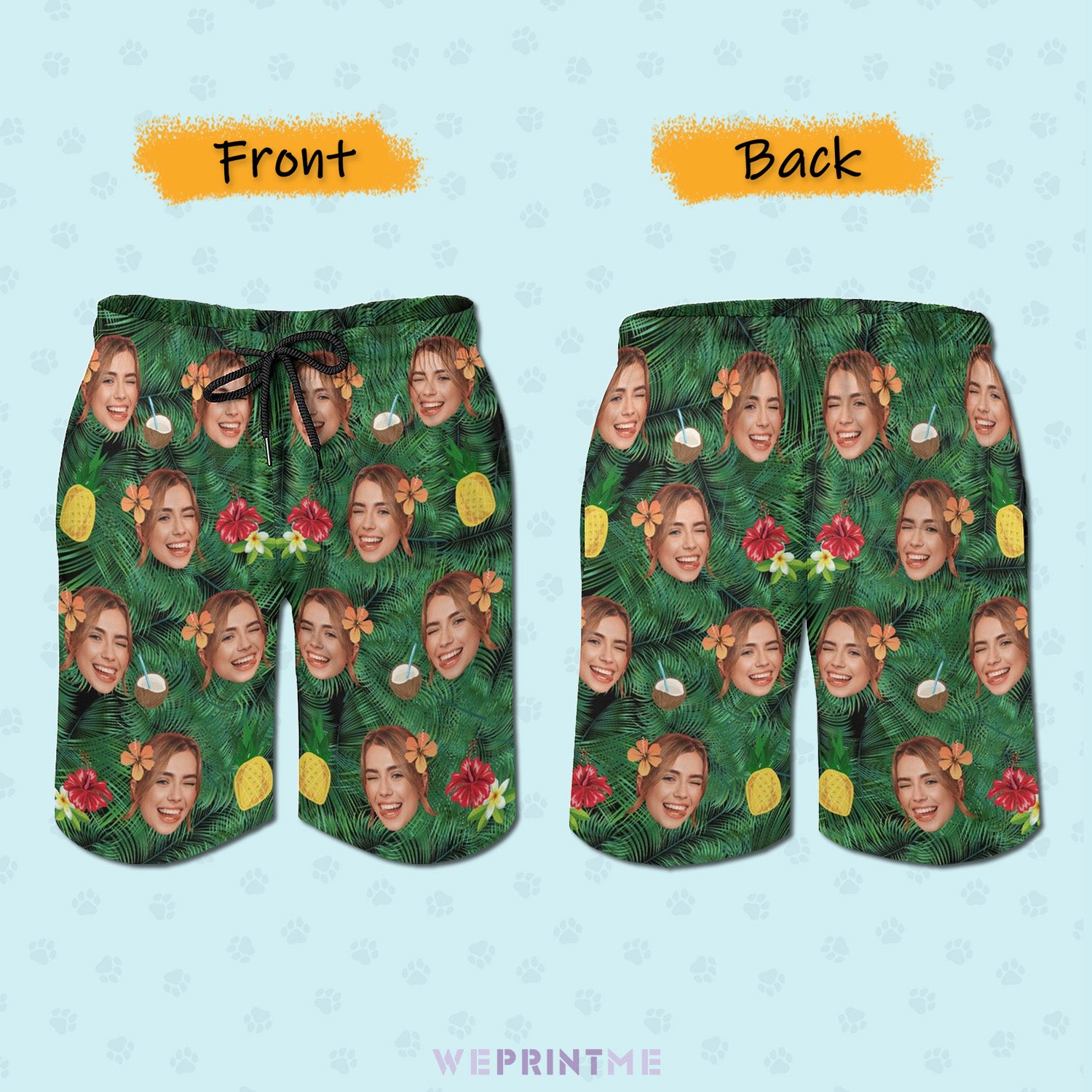 Custom Faces Summer Face Men's Shorts Shorts-WEPRINTME-2