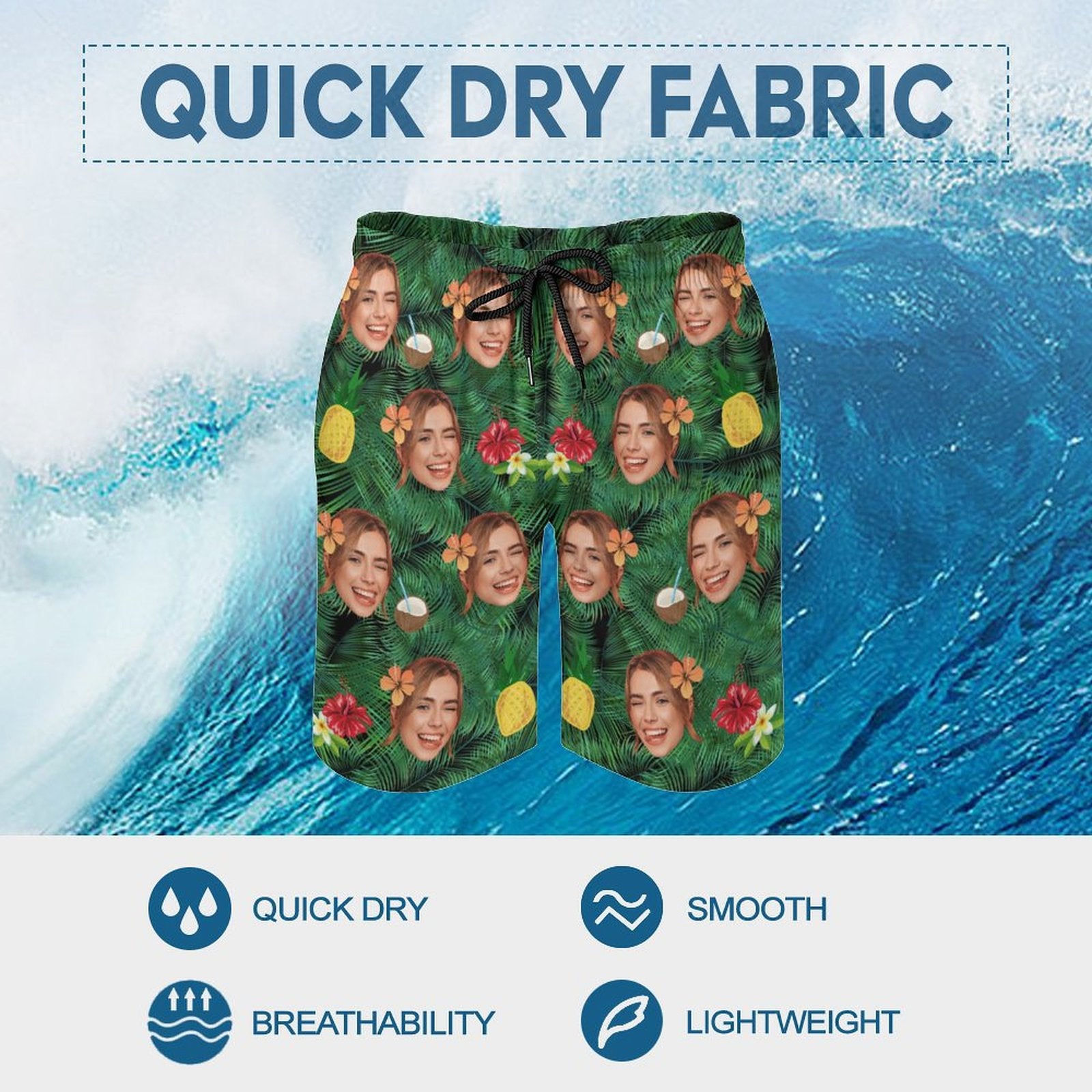 Custom Faces Summer Face Men's Shorts Shorts-WEPRINTME-7
