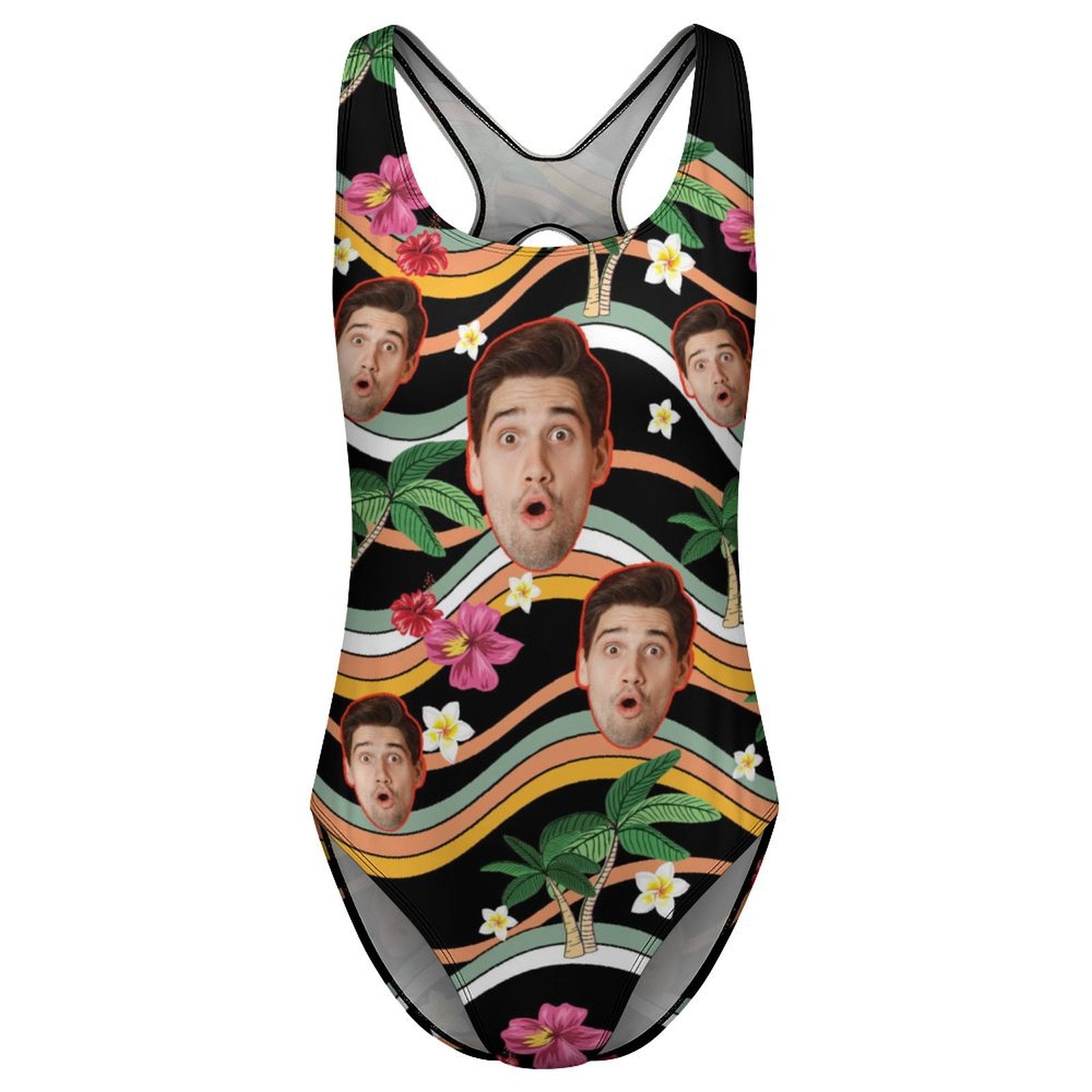 Custom Faces Summer Wave Women's One-Piece Swimsuit-WEPRINTME-5