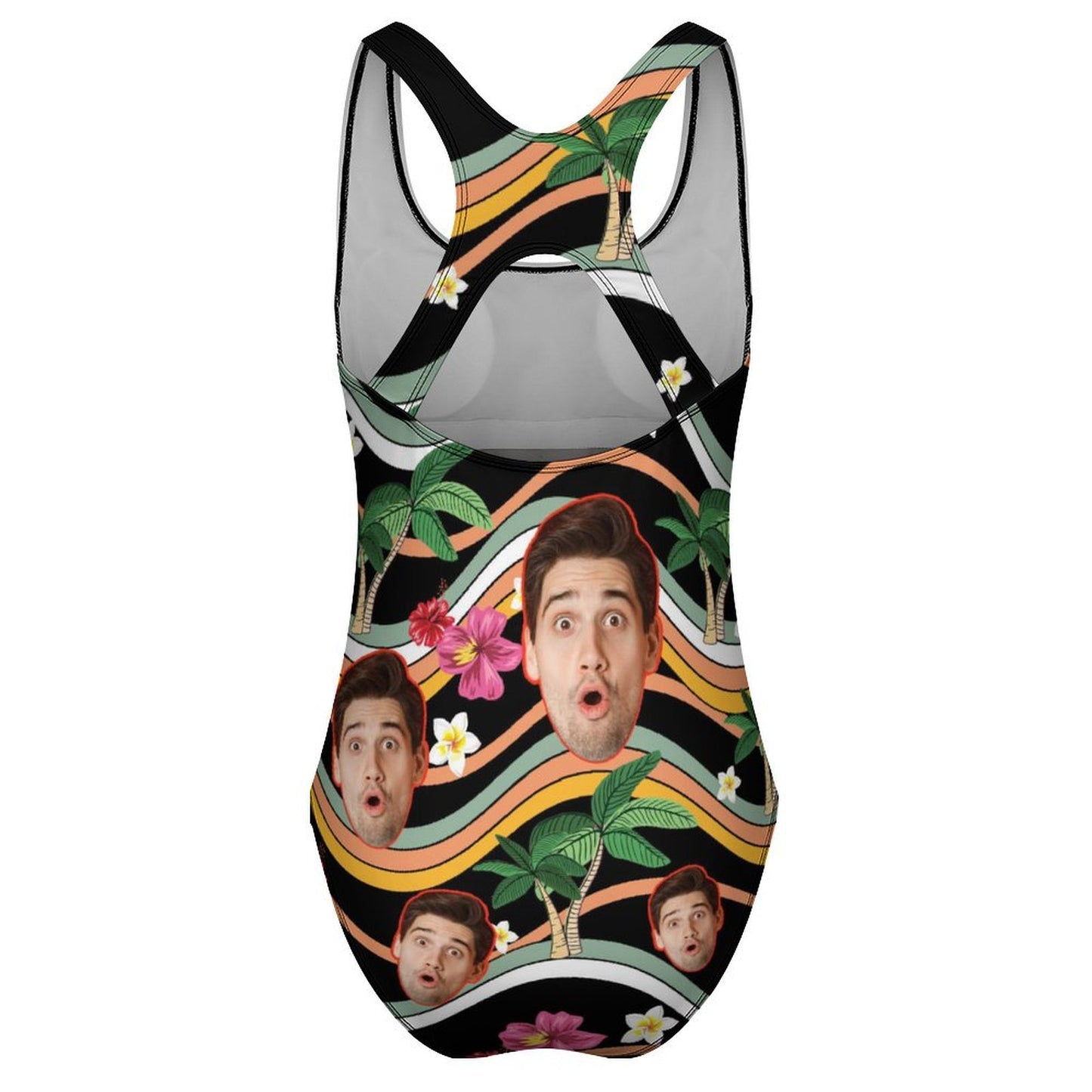 Custom Faces Summer Wave Women's One-Piece Swimsuit-WEPRINTME-6