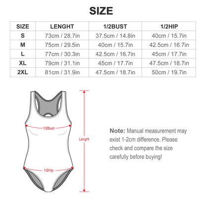Custom Faces Women's One-Piece Swimsuit-WEPRINTME-Size Chart