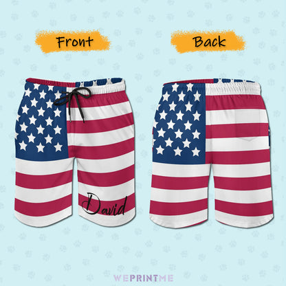 Custom Name Flag Men's Shorts-WEPRINTME-8