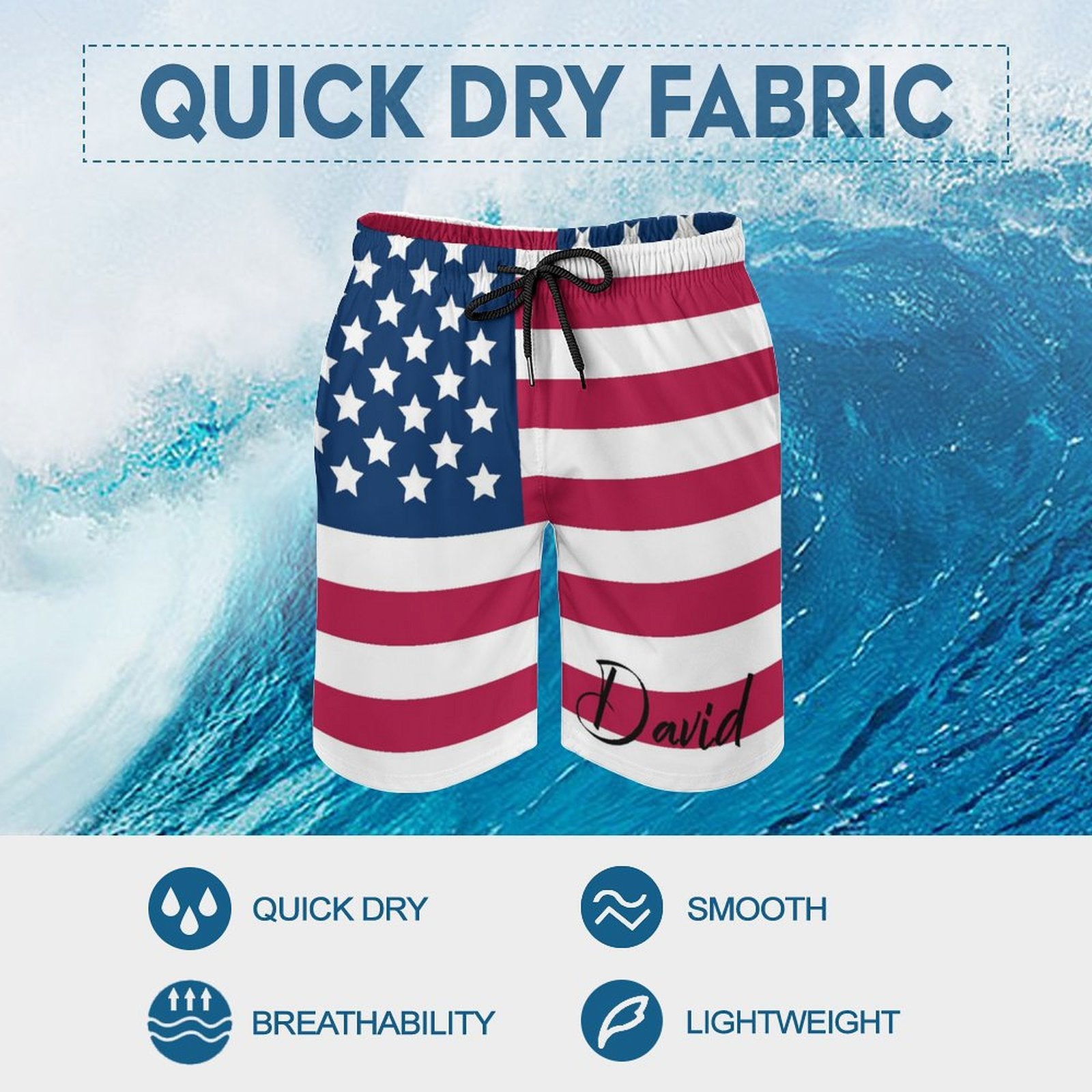 Custom Name Flag Men's Shorts-WEPRINTME-9