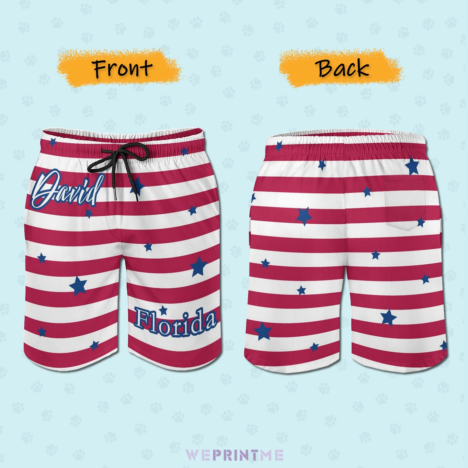 Custom Name&State Flag Men's Shorts Shorts-WEPRINTME-7