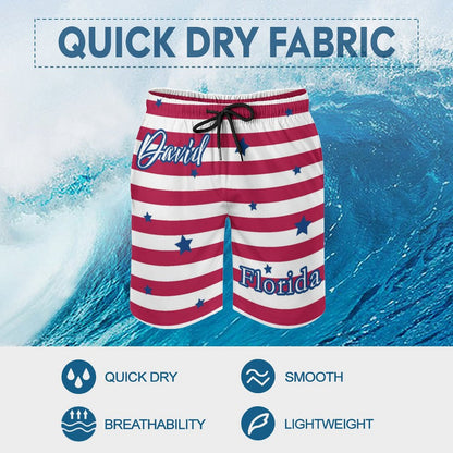 Custom Name&State Flag Men's Shorts Shorts-WEPRINTME-8