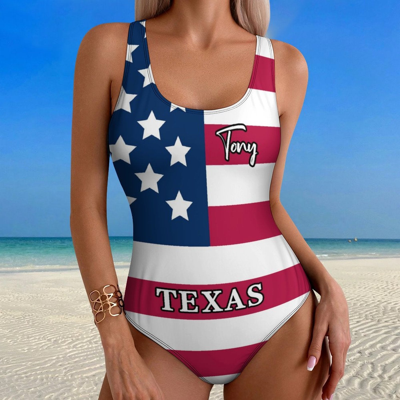 Custom Name&State One-Piece Swimwear-WEPRINTME-3