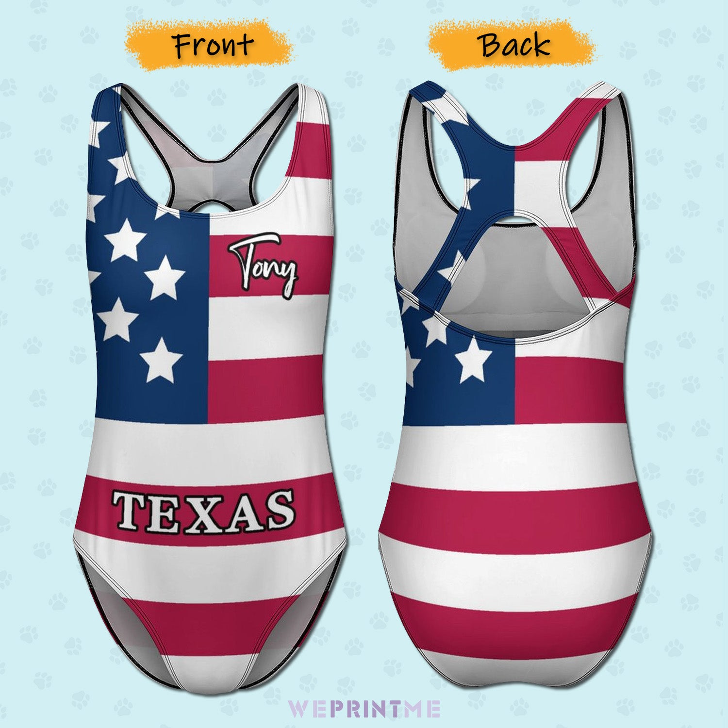 Custom Name&State One-Piece Swimwear-WEPRINTME-4