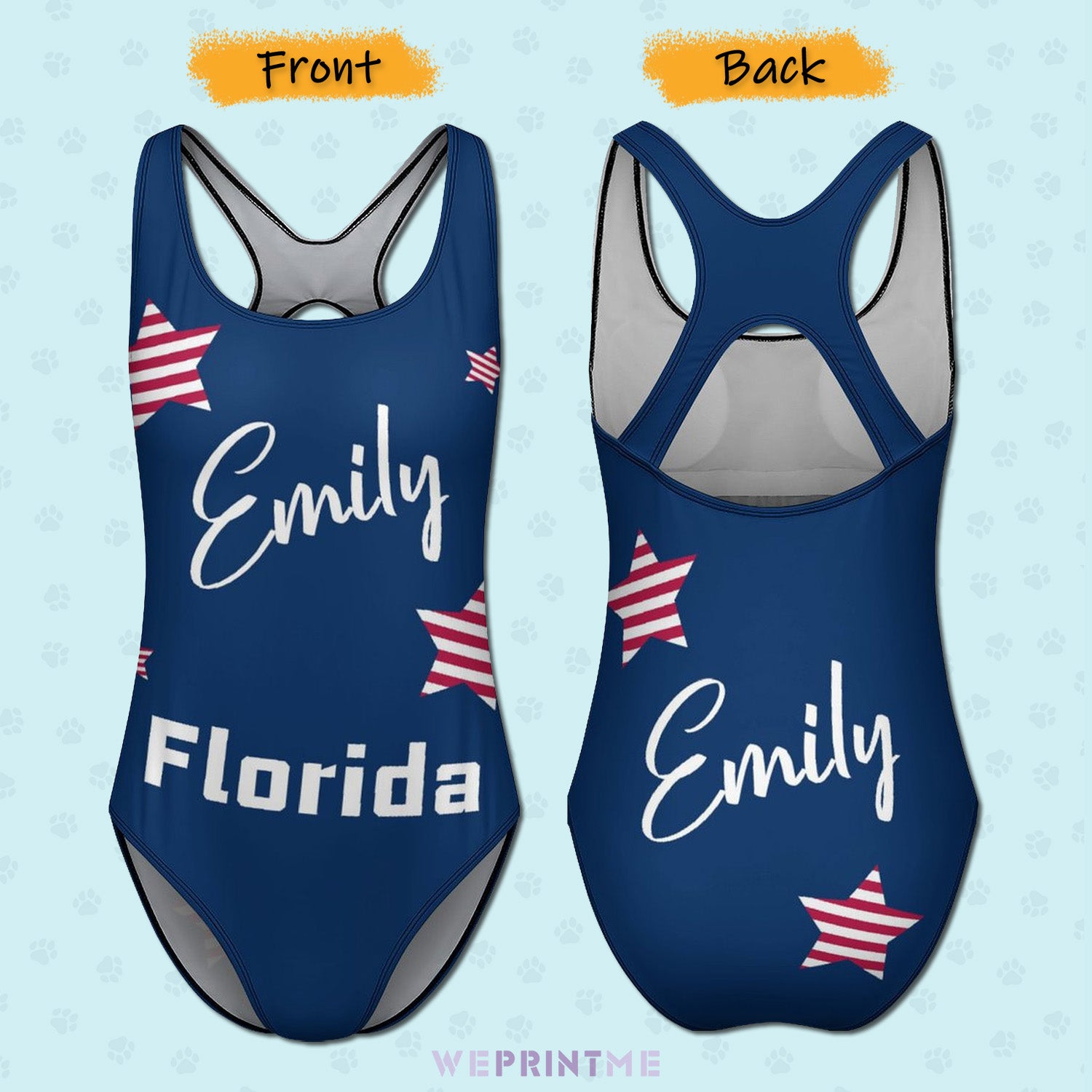 Custom Name&State One-Piece Swimwear-WEPRINTME-9