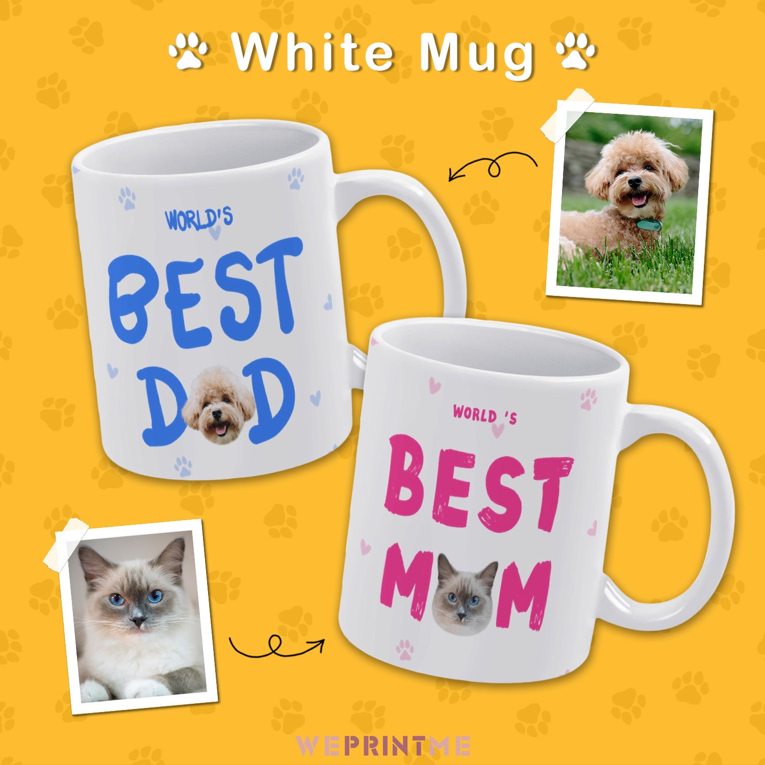 Custom Pet Face Best Dad Best Mom Mug-WEPRINTME-1
