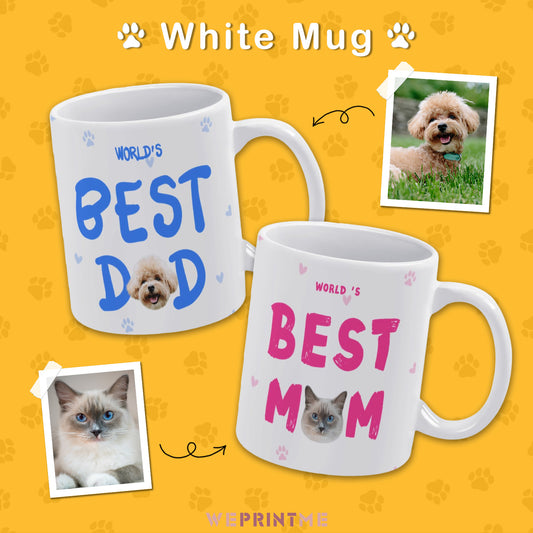 Custom Pet Face Best Dad Best Mom Mug-WEPRINTME-1