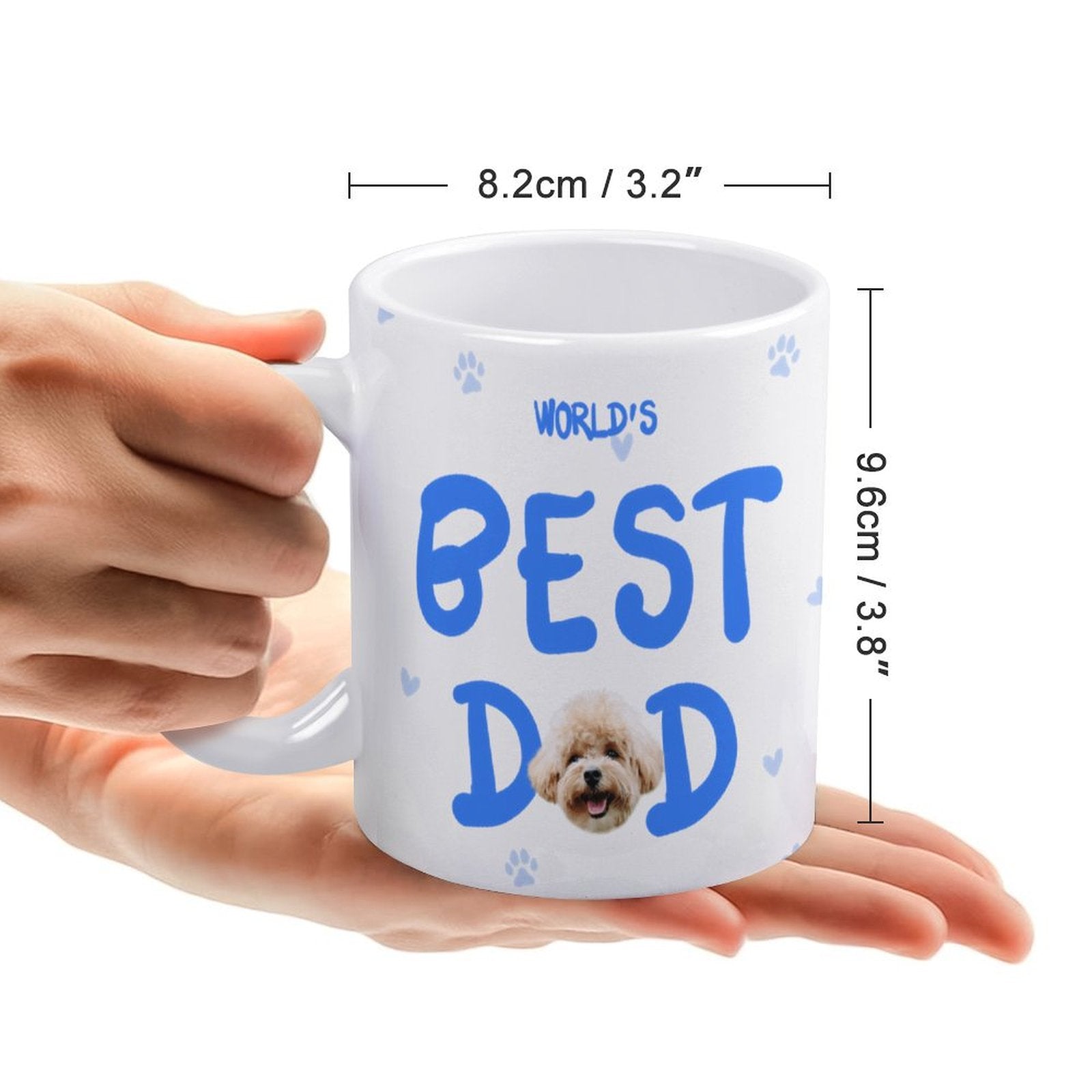 Custom Pet Face Best Dad Best Mom Mug-WEPRINTME-12