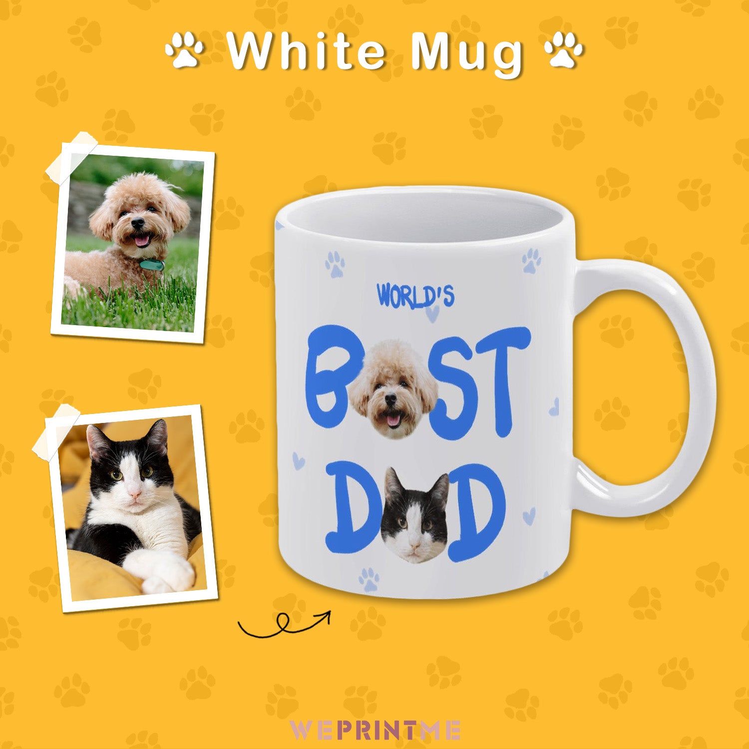 Custom Pet Face Best Dad Best Mom Mug-WEPRINTME-2