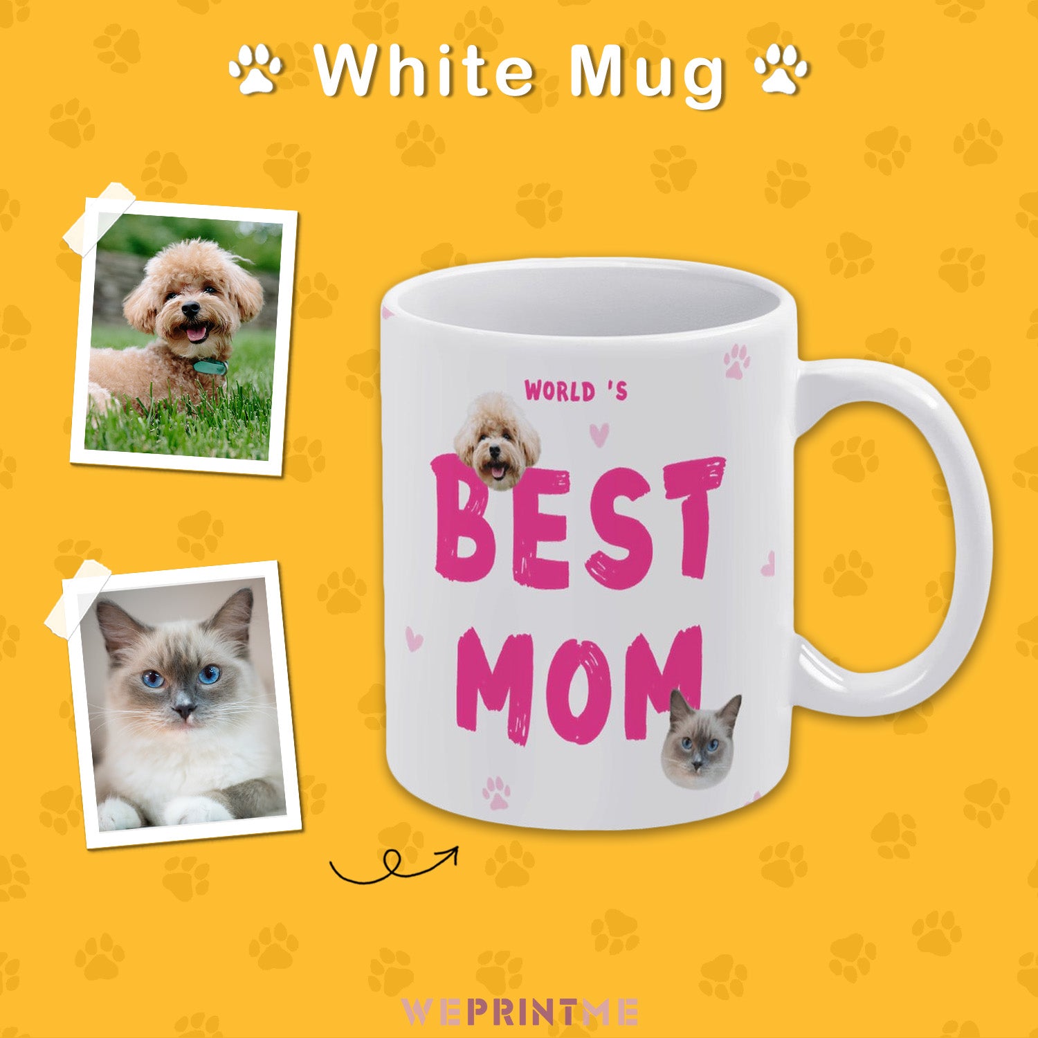 Custom Pet Face Best Dad Best Mom Mug-WEPRINTME-3