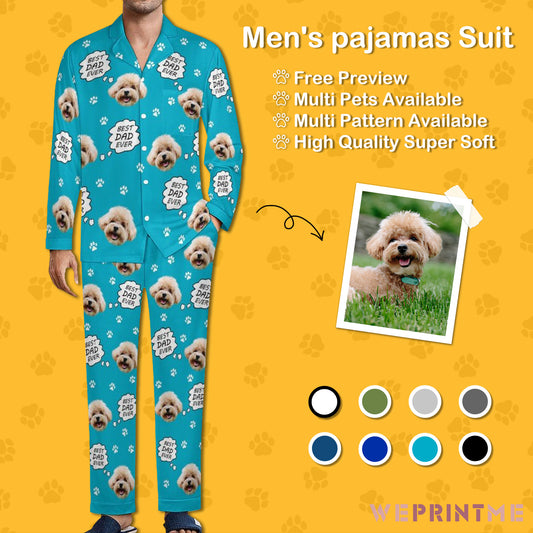 Custom Pet Face Best Ever Parents Pajamas-WEPRINTME-5