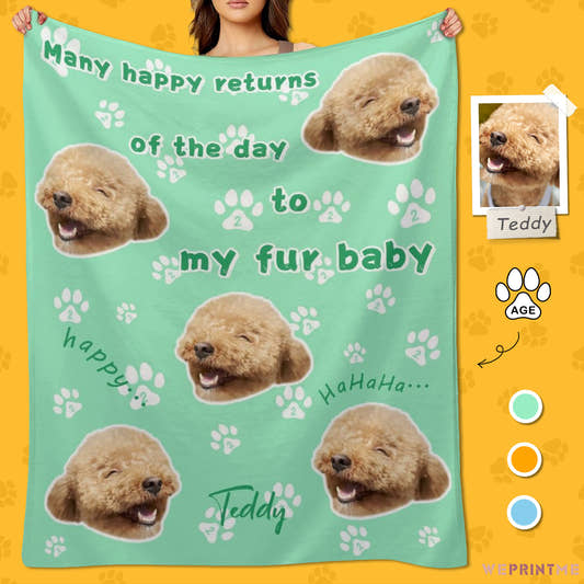 Custom Pet Face Blanket My Fur Baby Birthday Blanket-WePrintMe-1