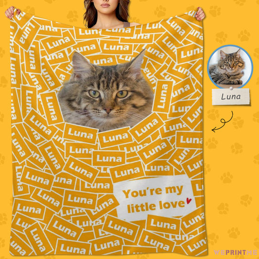 Custom Pet Face Blanket Name Title Blanket-WEPRINTME-11