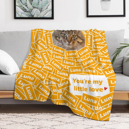 Custom Pet Face Blanket Name Title Blanket-WEPRINTME-3