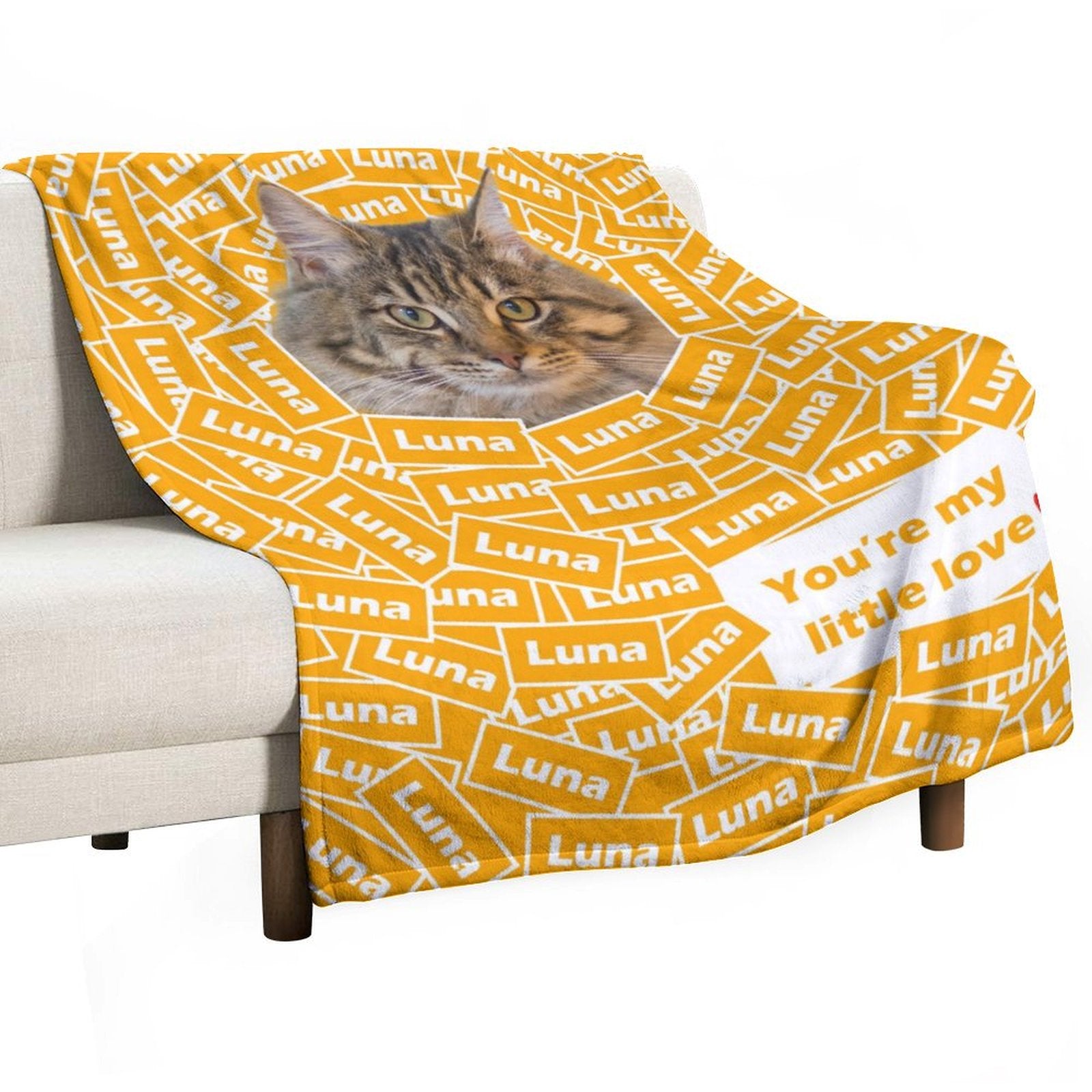 Custom Pet Face Blanket Name Title Blanket-WEPRINTME-4
