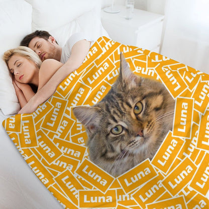 Custom Pet Face Blanket Name Title Blanket-WEPRINTME-7