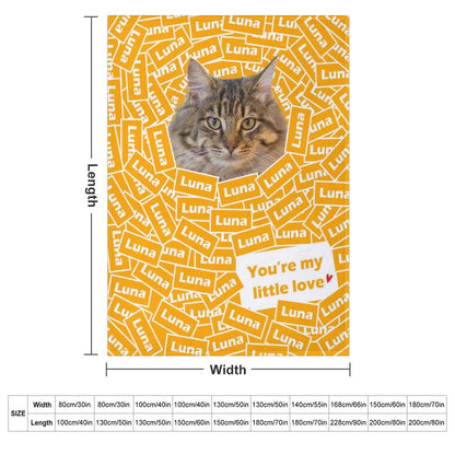 Custom Pet Face Blanket Name Title Blanket-WEPRINTME-8