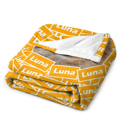 Custom Pet Face Blanket Name Title Blanket-WEPRINTME-9