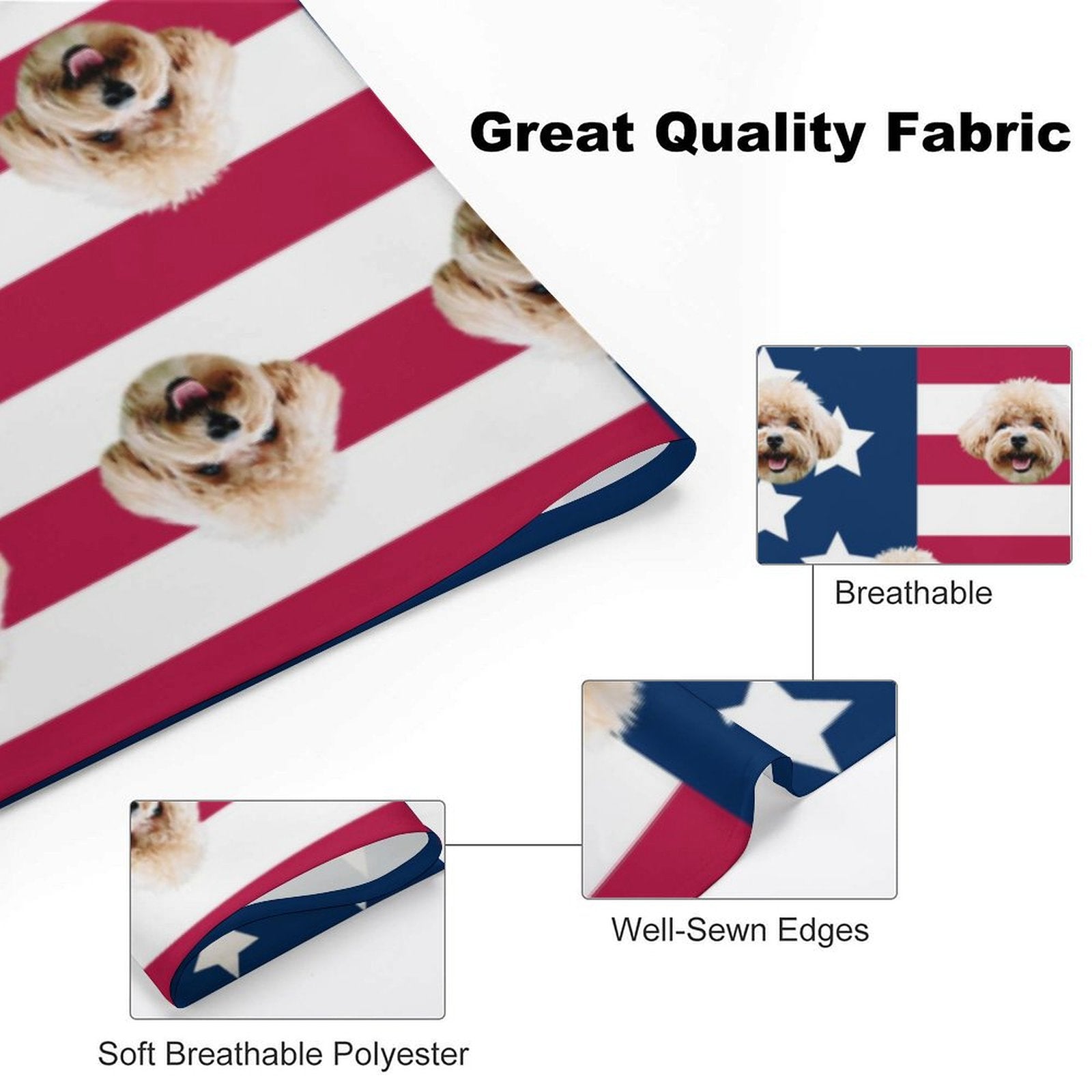 Custom Pet Face Flag Girls Swimwear Matching Pet Bandana-WEPRINTME-10