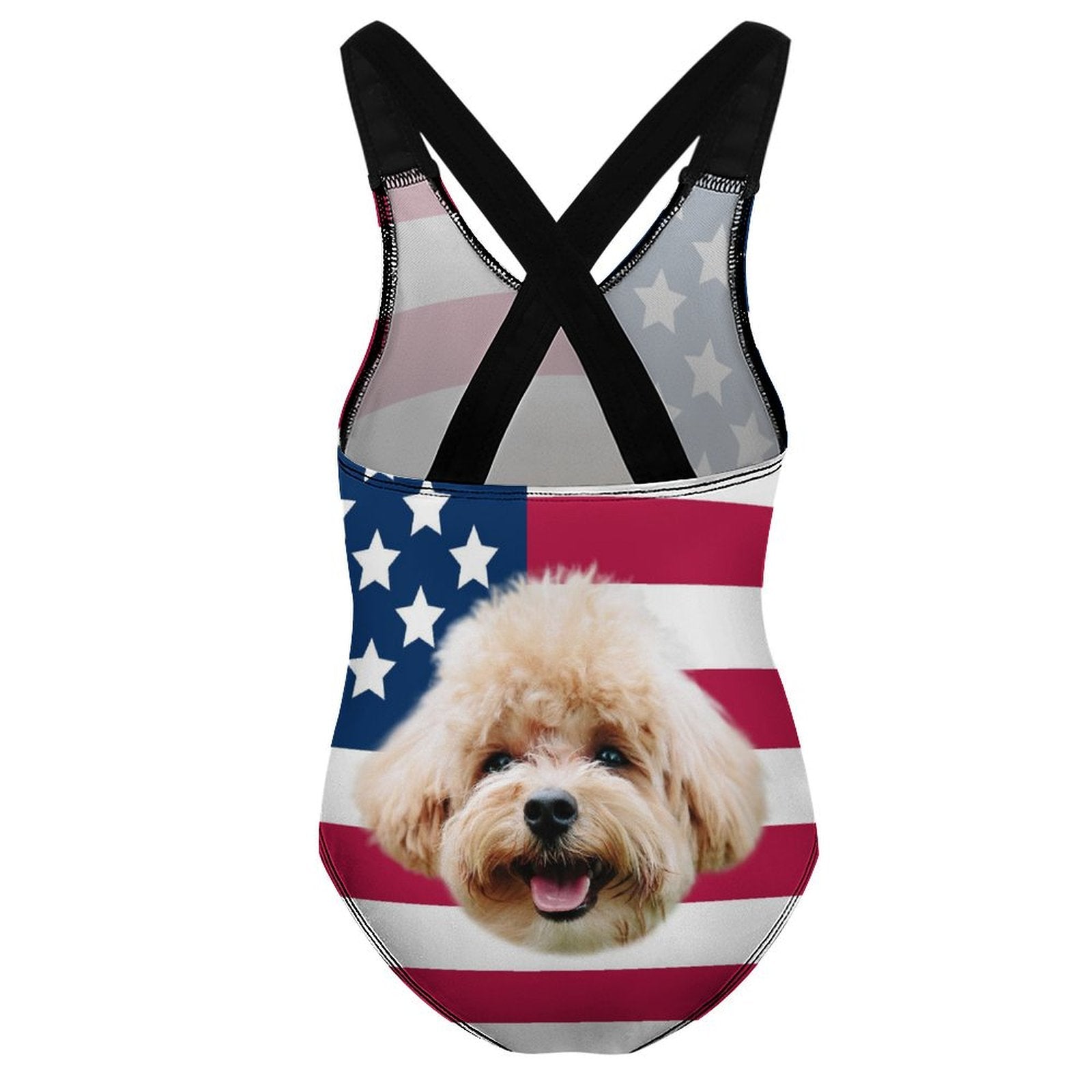 Custom Pet Face Flag Kids Swimwear-WEPRINTME-7