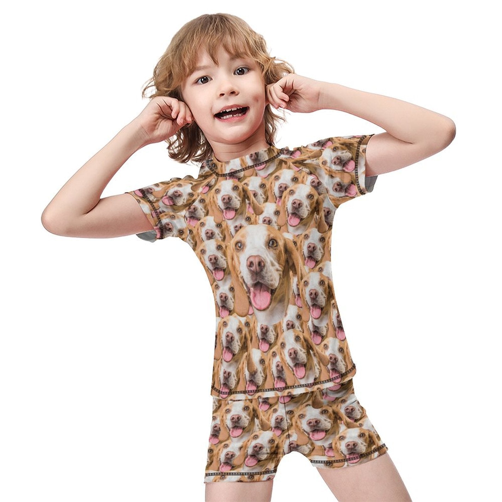 Custom Pet Face Funny Pet Face Kids Swimwear-WEPRINTME-10