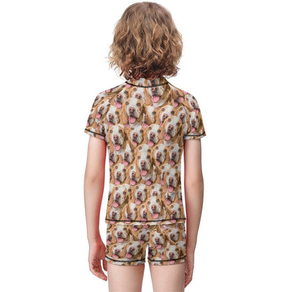 Custom Pet Face Funny Pet Face Kids Swimwear-WEPRINTME-11