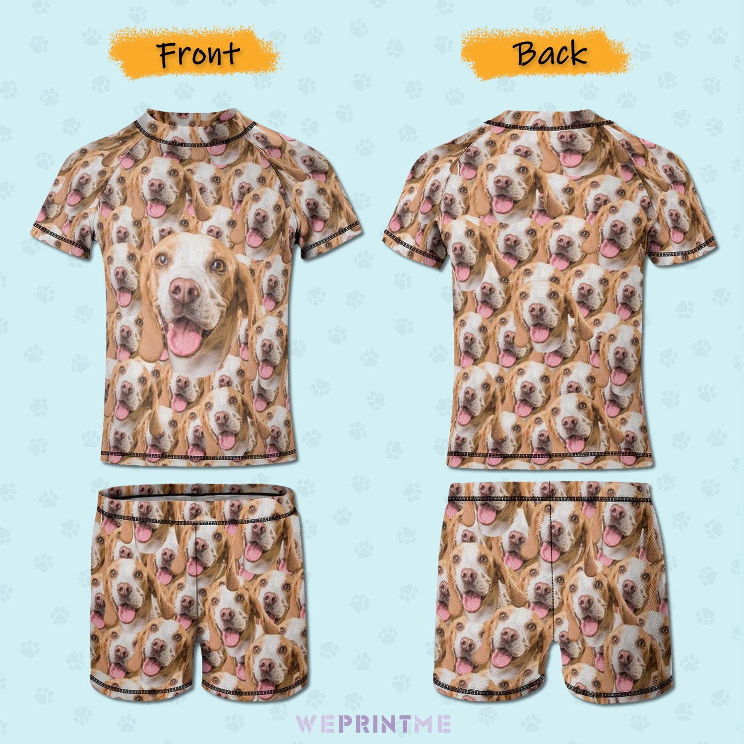 Custom Pet Face Funny Pet Face Kids Swimwear-WEPRINTME-12