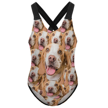 Custom Pet Face Funny Pet Face Kids Swimwear-WEPRINTME-7
