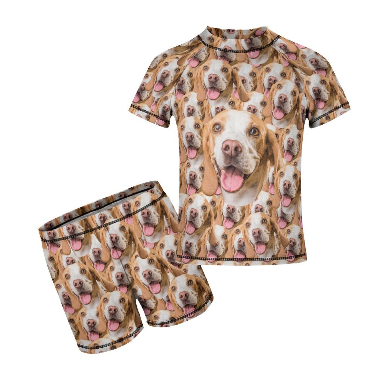 Custom Pet Face Funny Pet Face Kids Swimwear-WEPRINTME-9