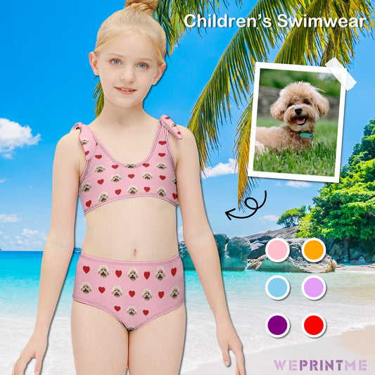 Custom Pet Face Girls Strappy Swimsuit-WEPRINTME-1