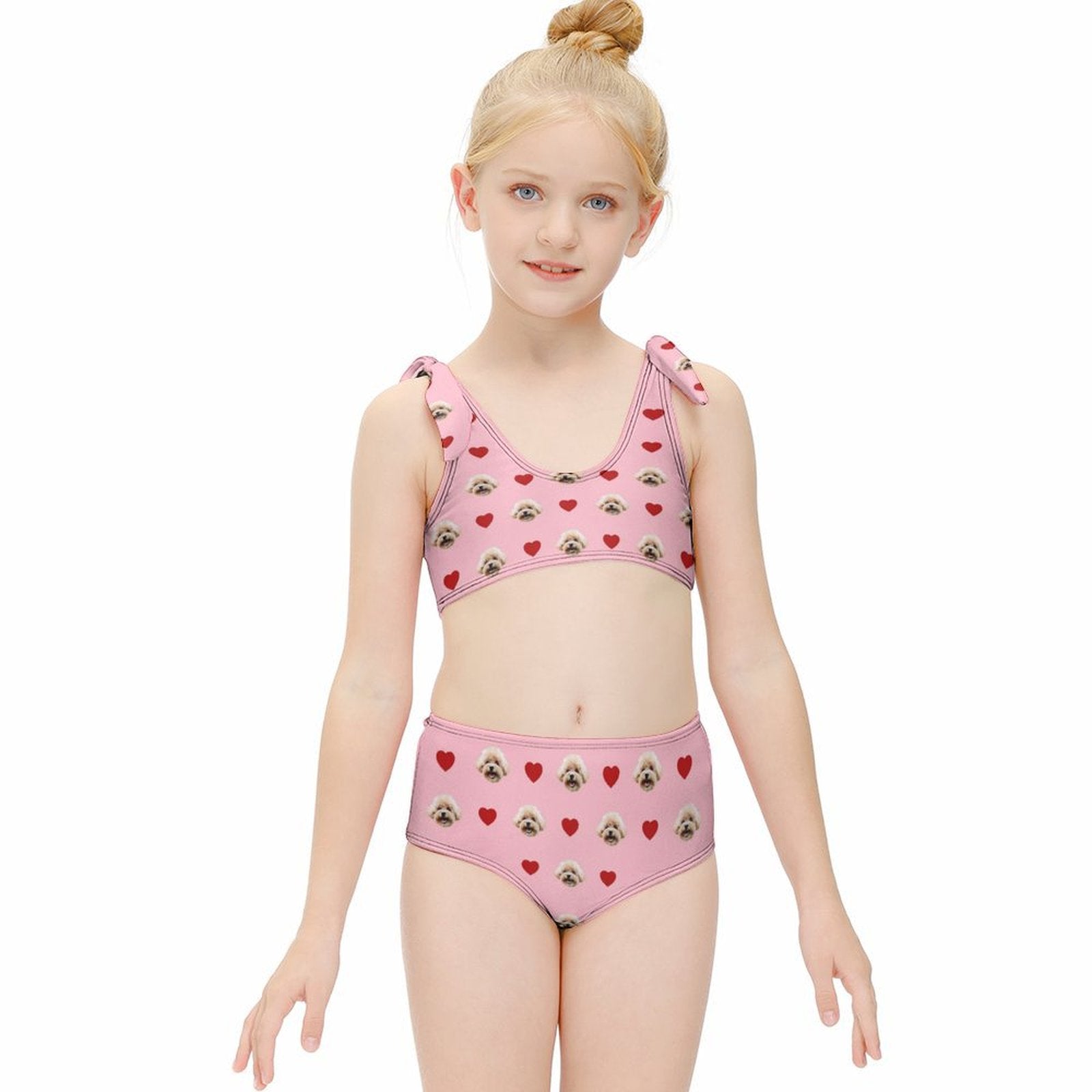 Custom Pet Face Girls Strappy Swimsuit-WEPRINTME-3