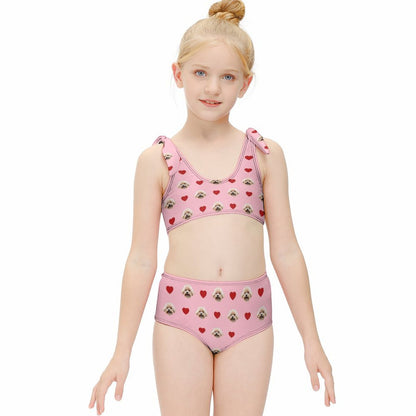 Custom Pet Face Girls Strappy Swimsuit-WEPRINTME-3