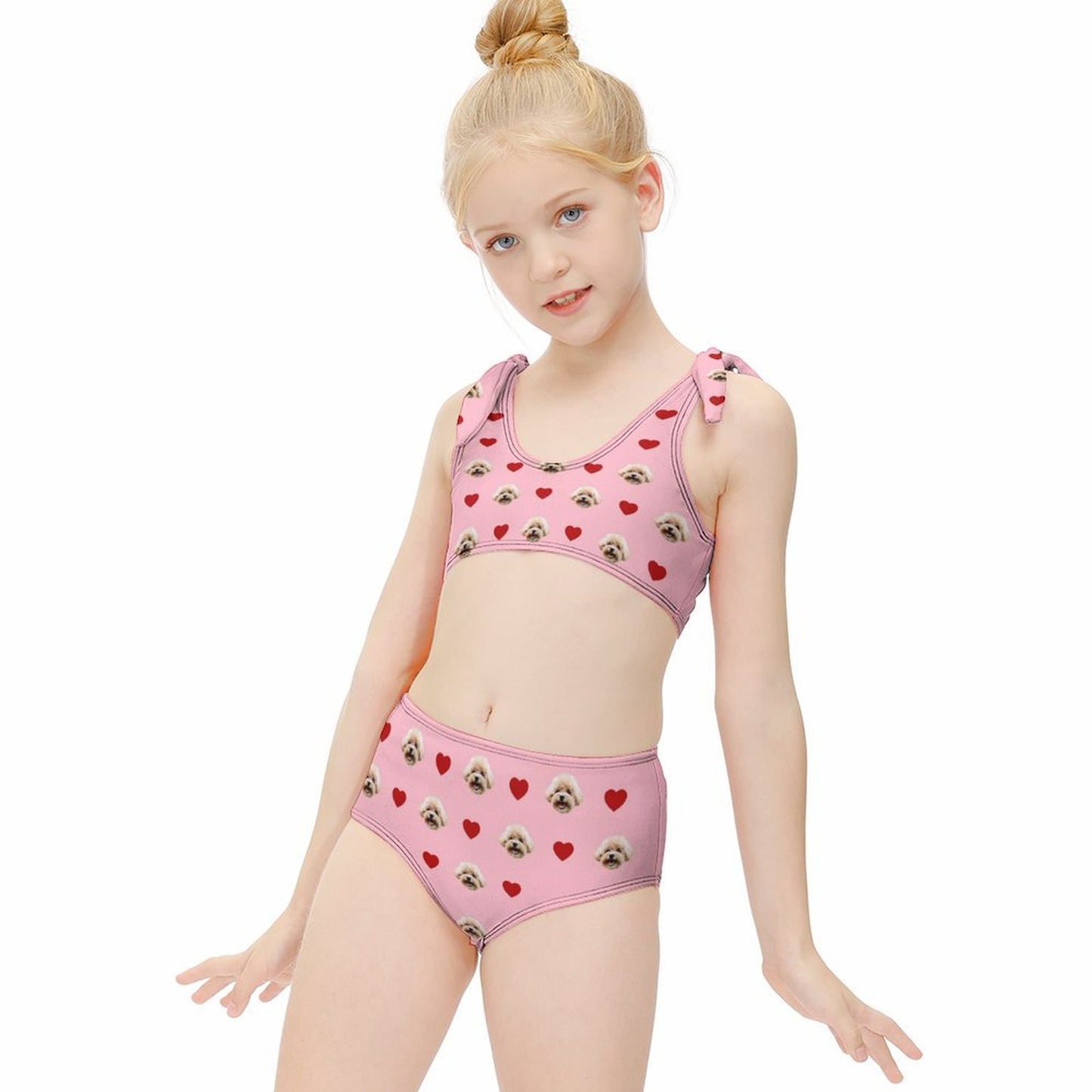 Custom Pet Face Girls Strappy Swimsuit-WEPRINTME-5