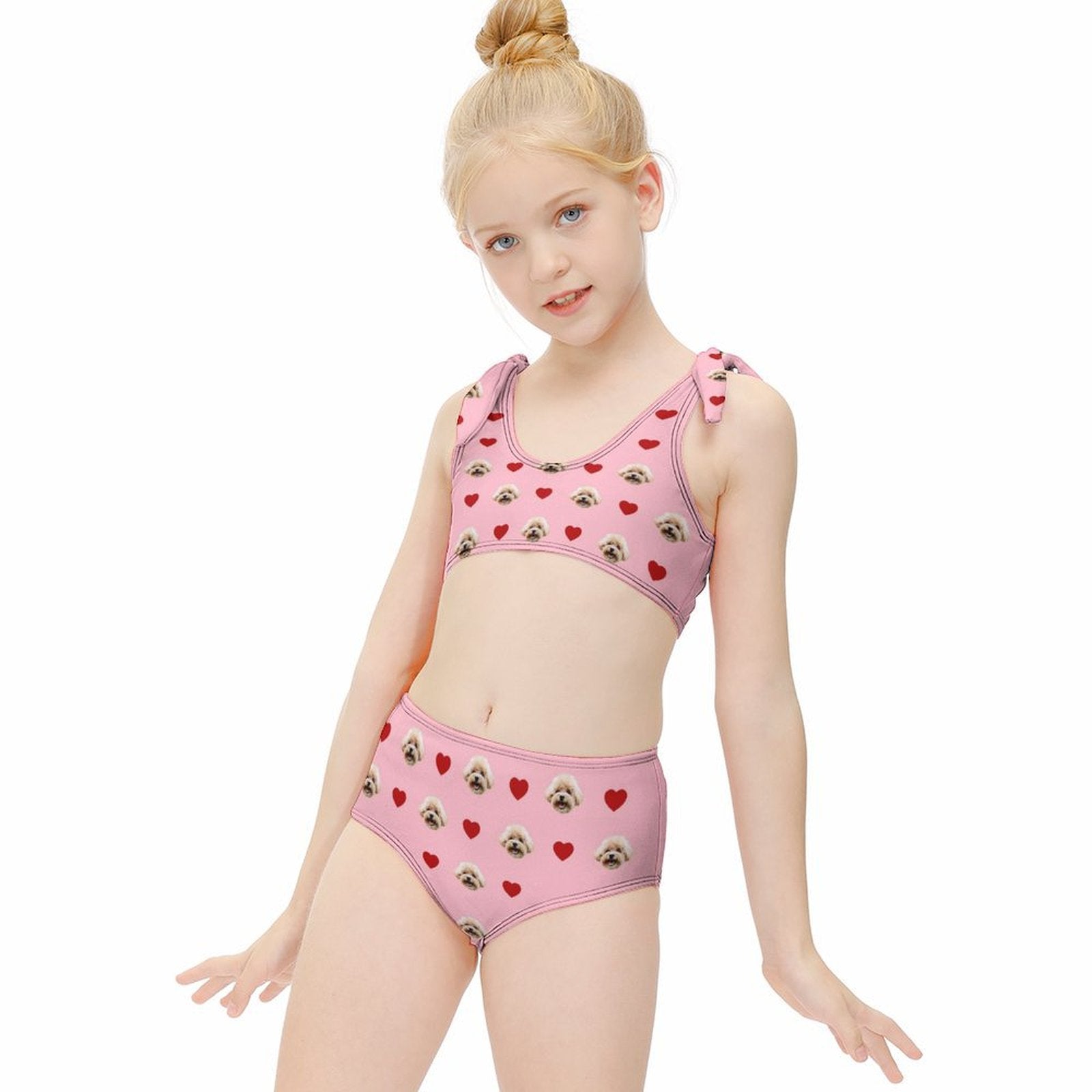 Custom Pet Face Girls Strappy Swimsuit-WEPRINTME-5