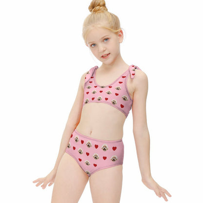 Custom Pet Face Girls Strappy Swimsuit-WEPRINTME-5
