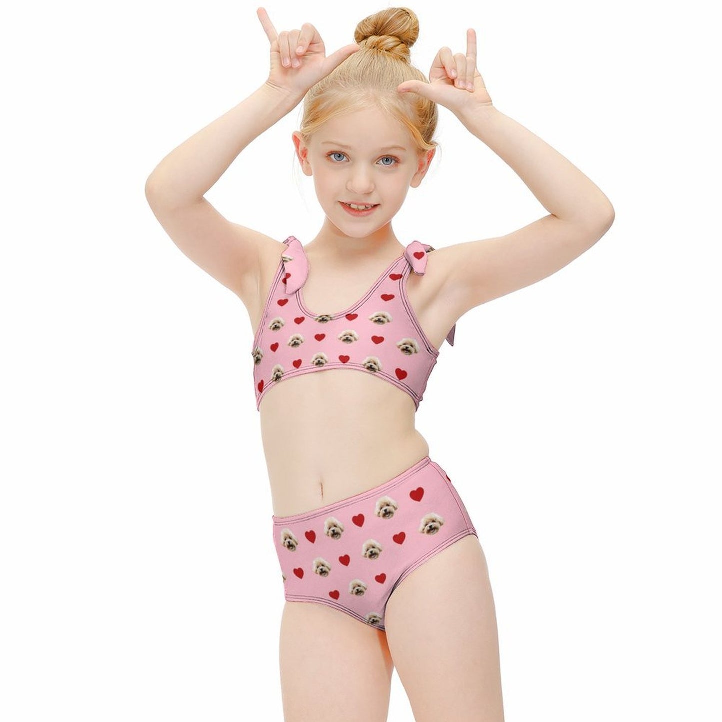 Custom Pet Face Girls Strappy Swimsuit-WEPRINTME-6