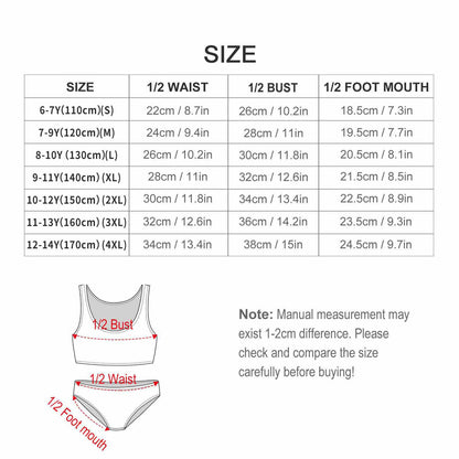 Custom Pet Face Girls Strappy Swimsuit-WEPRINTME-Size Chart