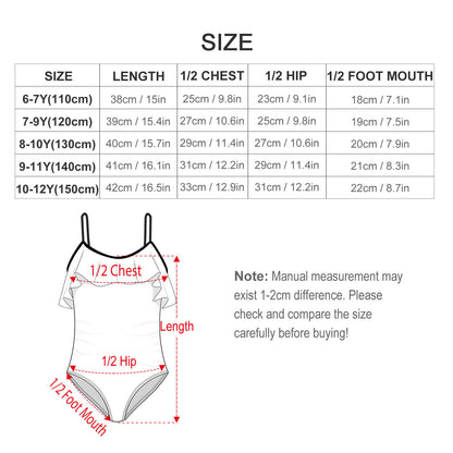 Custom Pet Face Girls Swimwear-WEPRINTME-Size Chart