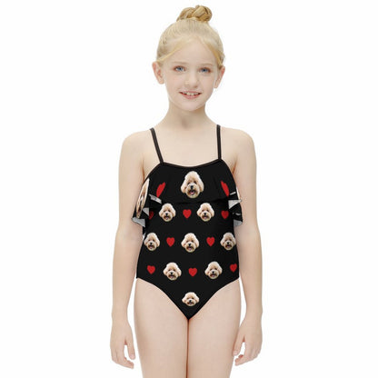 Custom Pet Face Girls Swimwear Matching Pet Bandana-WEPRINTME-3