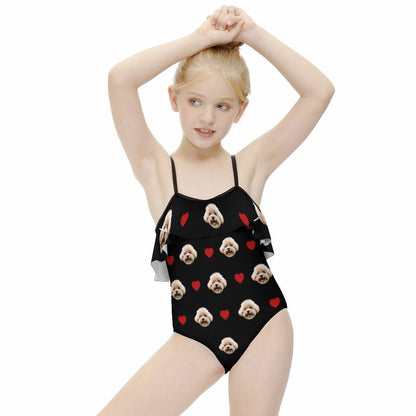 Custom Pet Face Girls Swimwear Matching Pet Bandana-WEPRINTME-6