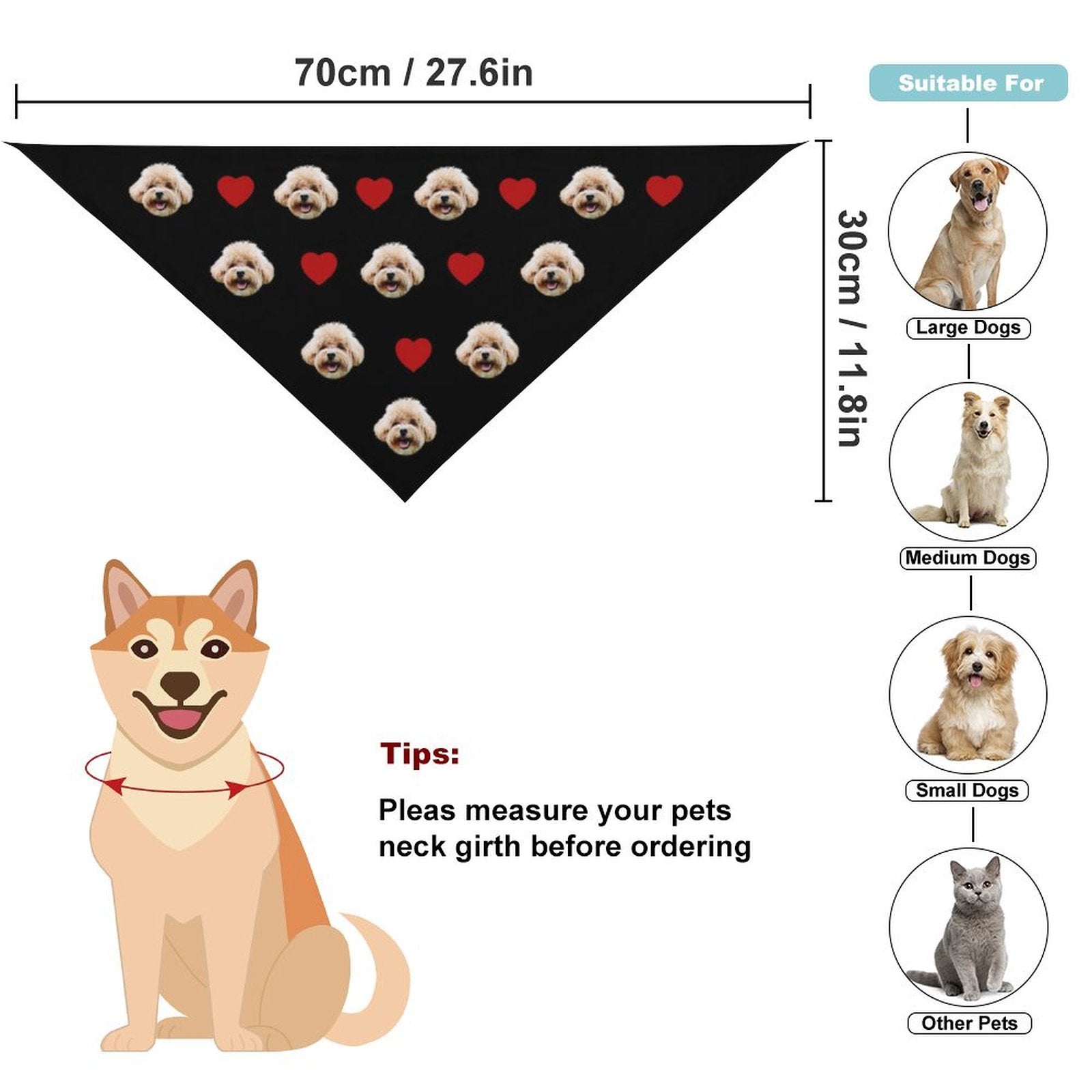 Custom Pet Face Girls Swimwear Matching Pet Bandana-WEPRINTME-9